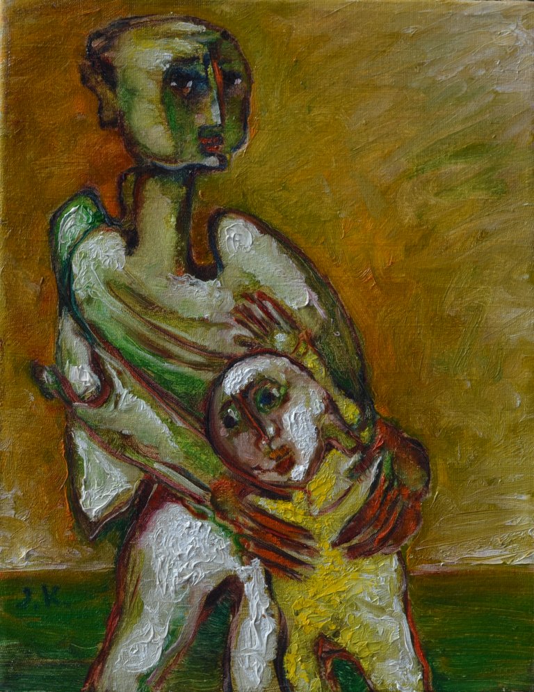 Father Hugging his Son 27 X 35